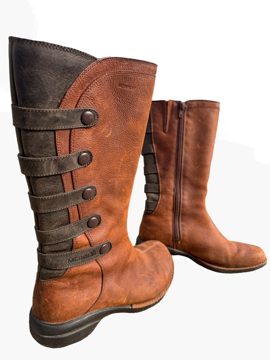 Merrell Shoes - Merrell Tall Brown Leather Boots Size US 6 / EU 37 - AS IS Flaw Womens Outdoor
